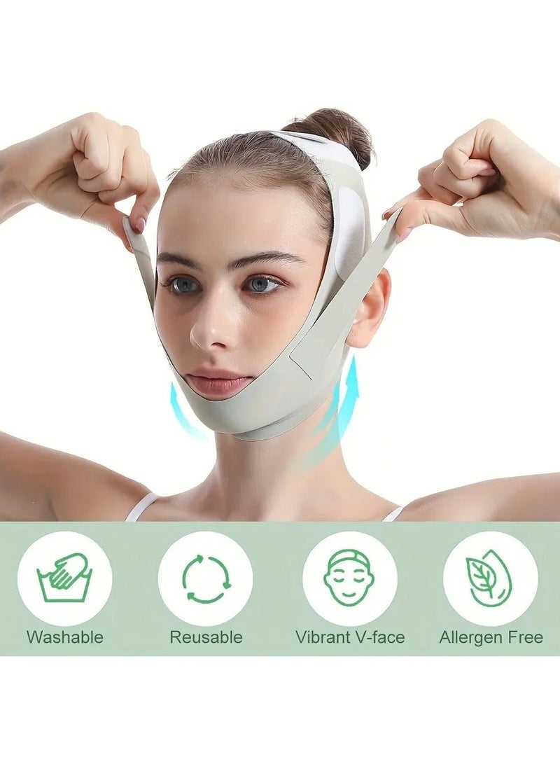 RUKYU Double Chin Reducer,V Line Mask Face Lifting Strap,Face Lift Chin Strap Sculpting Tool,Reusable Face Shaper and Lifting Belt,Chin Up Eliminator,Exclusive Formula For Efficient Improvement(Green) - Image 2