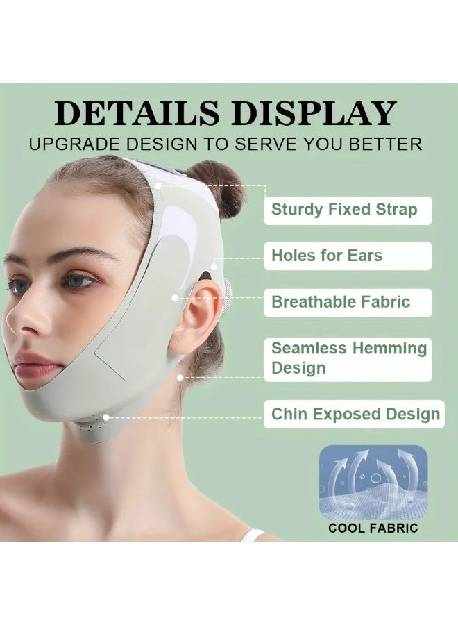 RUKYU Double Chin Reducer,V Line Mask Face Lifting Strap,Face Lift Chin Strap Sculpting Tool,Reusable Face Shaper and Lifting Belt,Chin Up Eliminator,Exclusive Formula For Efficient Improvement(Green) - Image 4