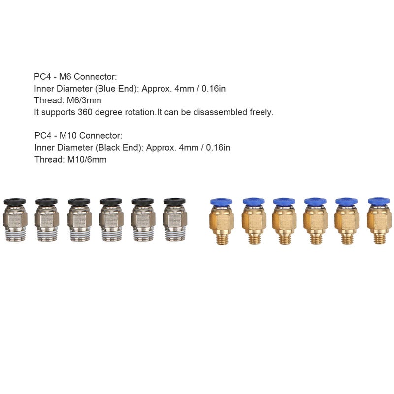مجموعة أنابيب وموصلات PTFE لطابعة ثلاثية الأبعاد 1.75 ملليمتر ملحقات الخيوط - Image 5