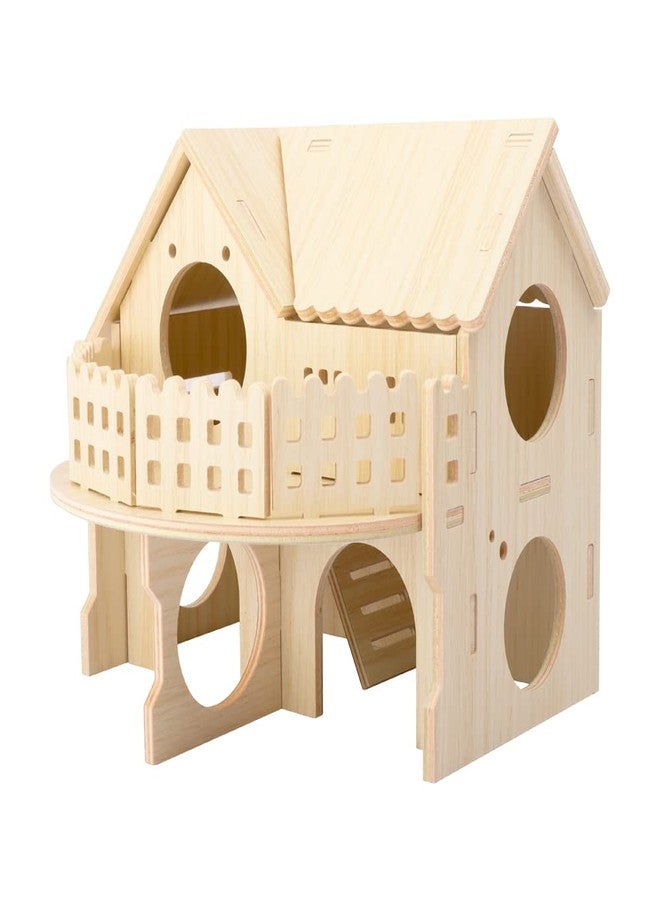 kcrygogo Hamster Forest Lookout Wood House Fun House Double-Decker Hut for Young Dwarf Gerbil Mouse Mice Rat Small Animals(Small Size Only for Small Hamster) - Image 1