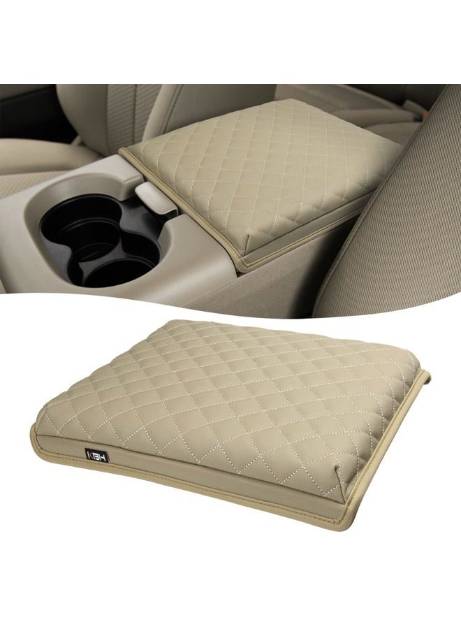 KBH Center Console Armrest Cushion Cover for Ford F150 2004 2005 2006 2007 2008 2009 2010, 40/20/40 Jump Seat, Vinyl Leather Trim, Anti-Scratch, Beige - Image 1