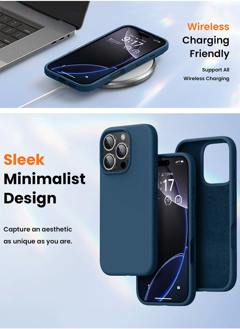 Theodor - iPhone 16 Pro Blue Protective Slim Fit Case Liquid Silicone Cover with Full Body Protection Anti-Scratch Shockproof Case For iPhone - Good times - Image 1