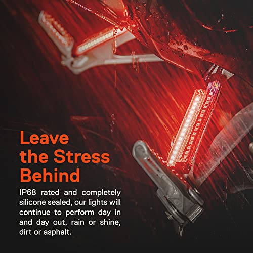 ONLINE LED STORE TRUE MODS 2pc 5" Red LED Motorcycle Turn Signal & Brake Tail Light Strip Kit [Waterproof] [Single Row] [50% Running] [100% Brake/Blinker] Self Adhesive Surface Mount Flexible Lamp for Dirt Bike ATV - Image 4