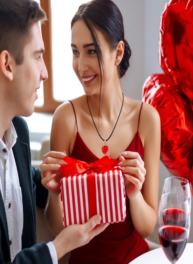 Omlisca Valentines Day Gifts 12 Pack Red Heart Shaped Pendant Necklace for Classroom Rewards Exchange Goodies Bag Filler For Women Party Favors Supplies Wedding Carnival Decorations - Image 2