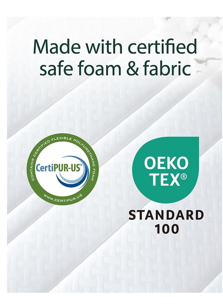 Zinus مرتبة هجينة من الرغوة والزنبرك، توأم، خالية من الألياف الزجاجية، صلابة متوسطة، دعم متين، رغوات وأقمشة معتمدة آمنة، مرتبة في صندوق (99.1 × 190.5 × 15.2 سم) - Image 5