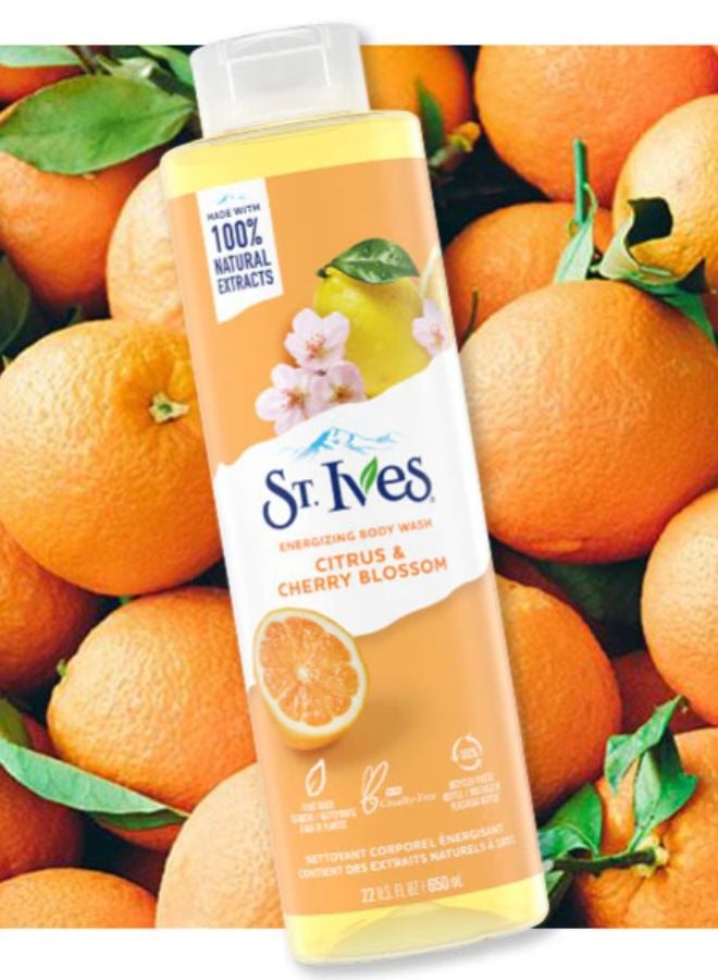 ST. Ives Citrus Cherry Blossom Energizing Body Wash 650ml - Image 2