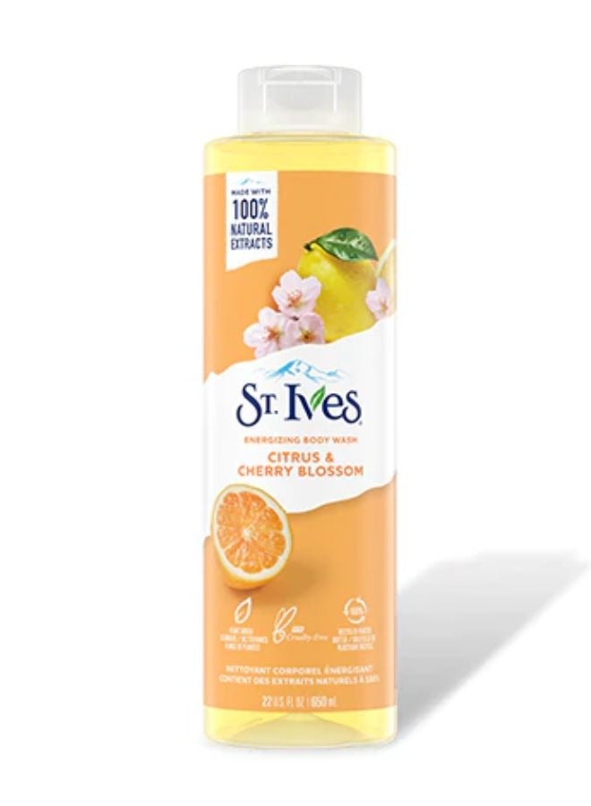 ST. Ives Citrus Cherry Blossom Energizing Body Wash 650ml - Image 3