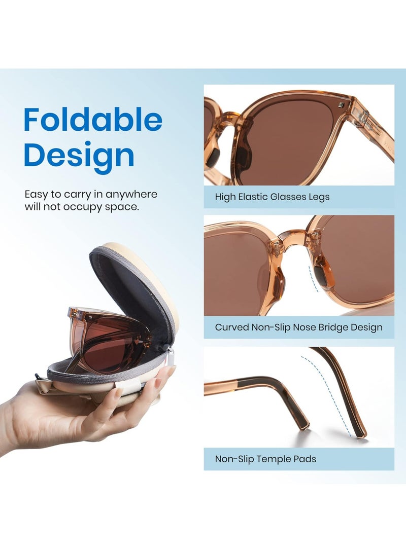 أوزيغالور نظارة شمسية مستقطبة لعين القط، فوق البنفسجية 400، TR90 قابلة للطي، للجنسين - Image 5