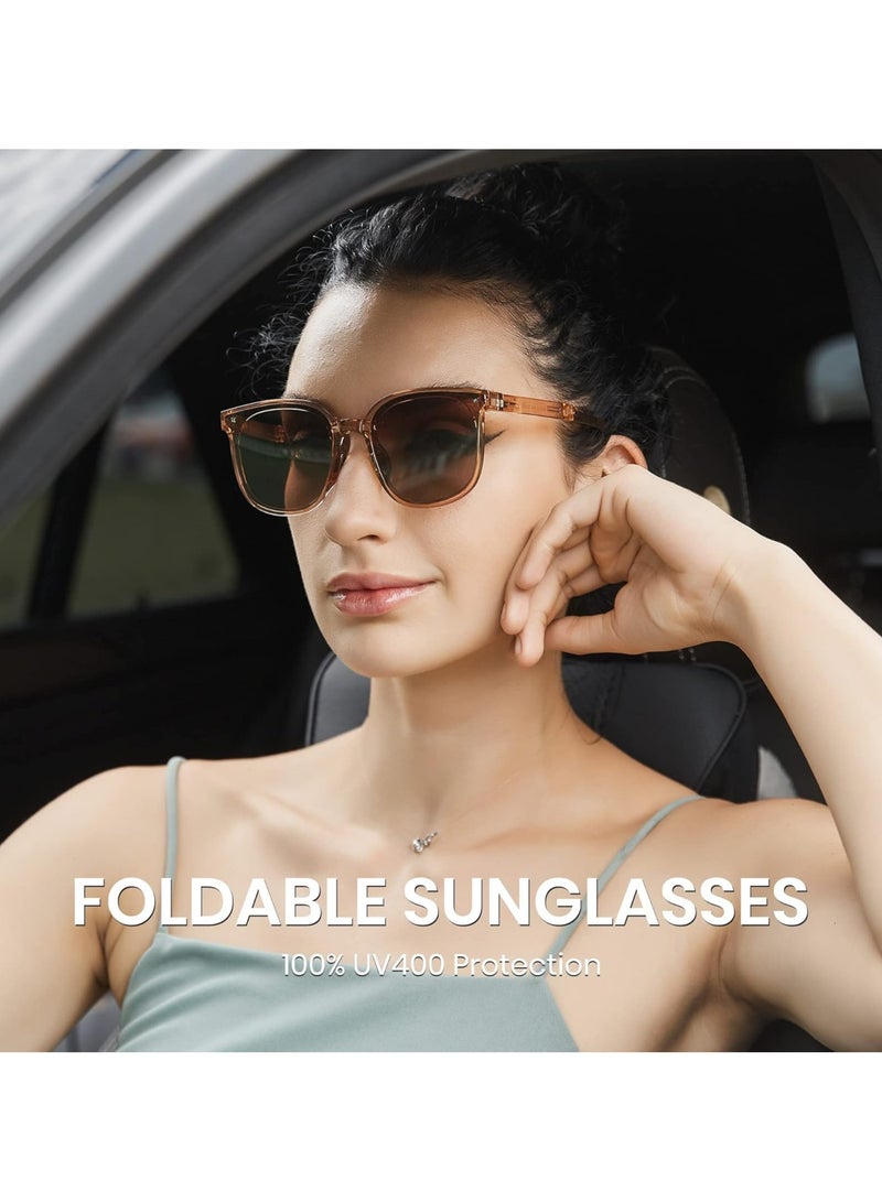 أوزيغالور نظارة شمسية مستقطبة لعين القط، فوق البنفسجية 400، TR90 قابلة للطي، للجنسين - Image 1