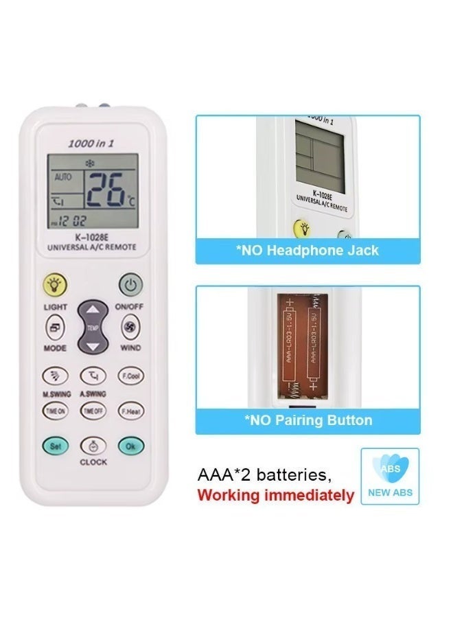 Ruay New 1000-in-1 Universal Wireless Remote Control for RUAY-RA45 Air Conditioners - Digital LCD Display, Universal Replacement for Air Conditioning Units, Multifunctional and Multi-Purpose - Image 4