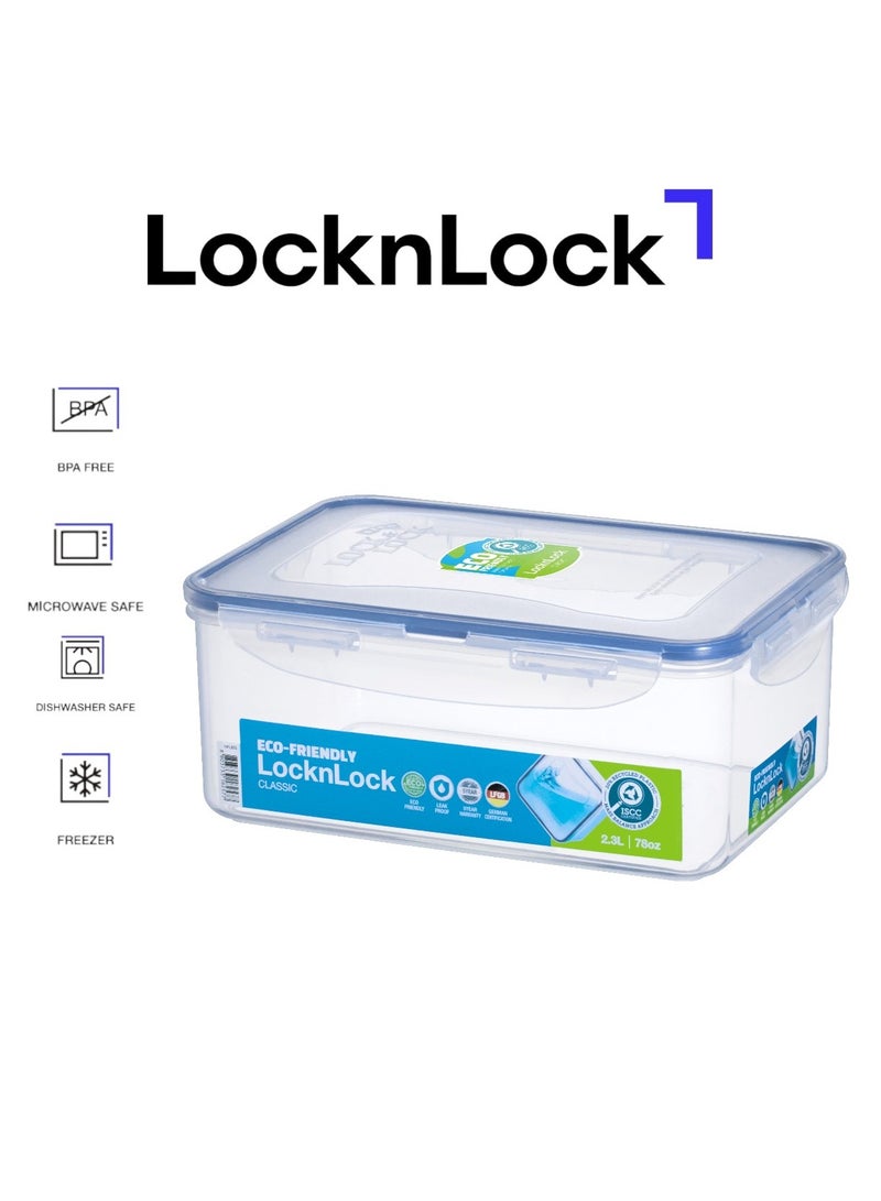 LOCK & LOCK حاوية طعام مستطيلة 2.3 لتر من لوكن لوك - خالية من BPA، آمنة للاستخدام في الميكروويف، الفريزر، وغسالة الصحون - Image 1