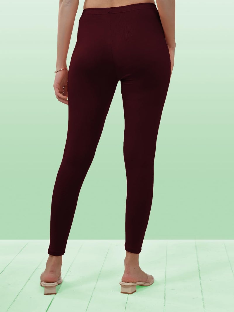 Lyra Women Solid Premium Cotton Ankle length Leggings | Mid-Waist | Fashionwear - Image 2