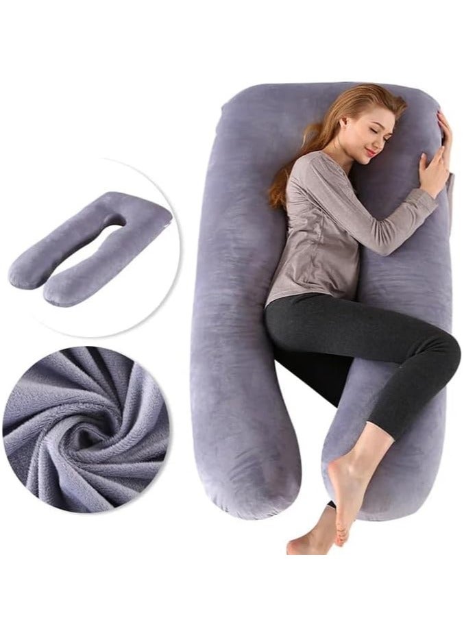 DURKU Luxurious Velvet Pregnancy Support Pillow - U Shape Maternity Comfort and Back Pain Relief - Image 2