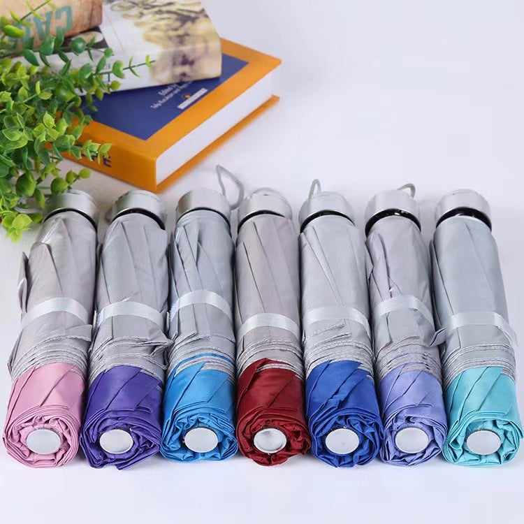 Automatic Folding Umbrella 12 Ribs Custom Logo 7 bone silver glue umbrella color random 