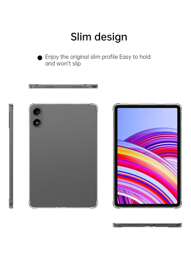 Clear Case for Xiaomi Poco Pad 12.1/Redmi Pad Pro 5G 12.1 inch 2024,Thin Slim Lightweight Scratch Proof,Durable Protection Silicone Rubber TPU Cover (Clear)  - Image 3