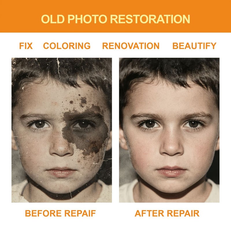 Professional Photo Restoration and Renewal Service for Old Photos of Deceased Elders with Colorization Scratch Damage Blur Removal 6-inch Upgraded Repair High-Definition Printing - 1pc - Image 2
