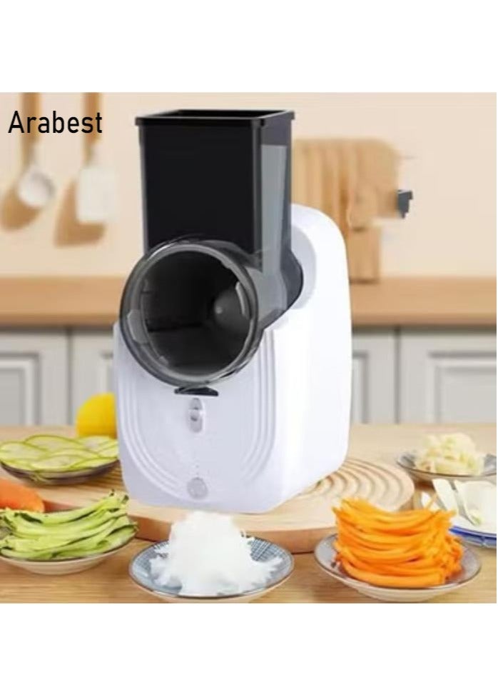 عربست شريحة الخضروات الكهربائية ، آلة تقطيع الأغذية التلقائية للمطبخ ، الأبيض - Image 1
