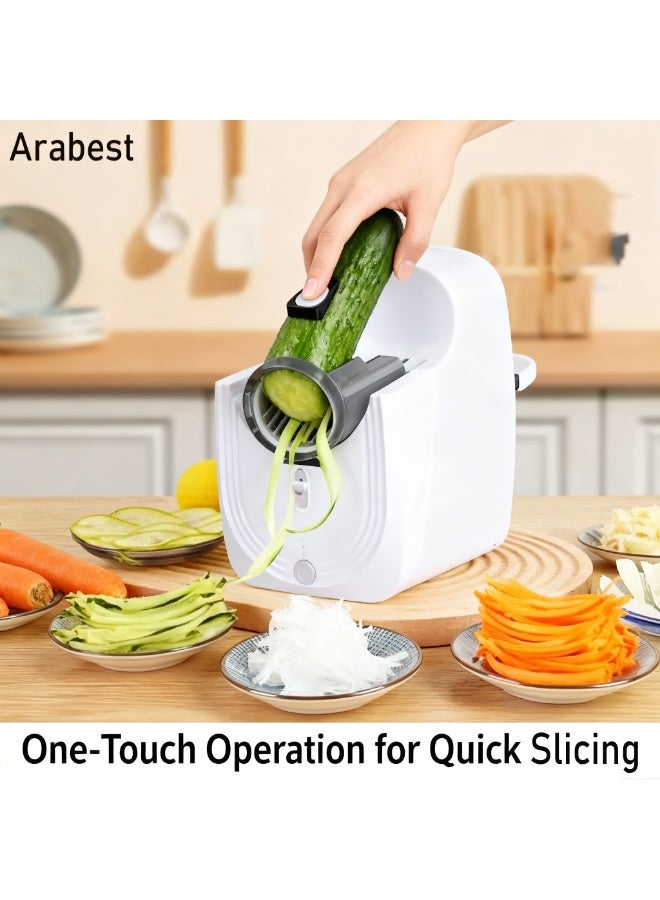 عربست شريحة الخضروات الكهربائية ، آلة تقطيع الأغذية التلقائية للمطبخ ، الأبيض - Image 4