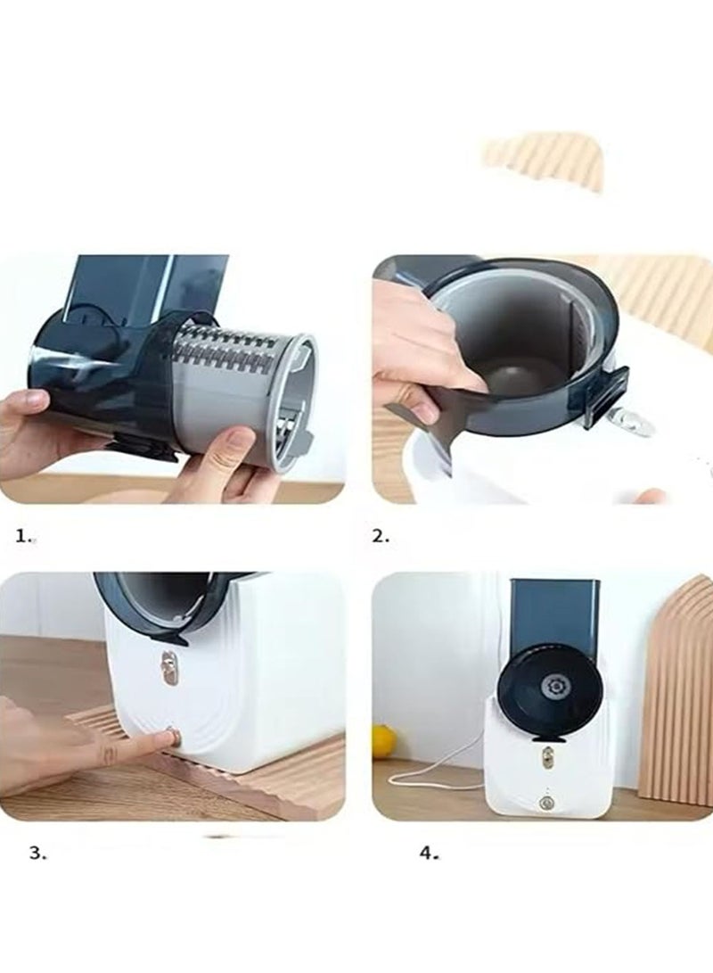 عربست شريحة الخضروات الكهربائية ، آلة تقطيع الأغذية التلقائية للمطبخ ، الأبيض - Image 5