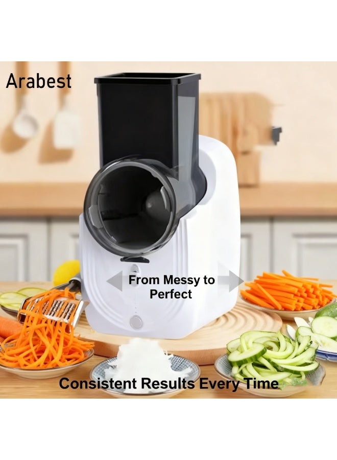 عربست شريحة الخضروات الكهربائية ، آلة تقطيع الأغذية التلقائية للمطبخ ، الأبيض - Image 3