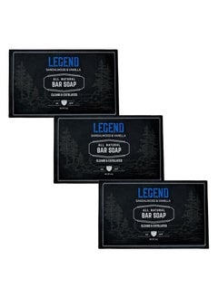 Live Bearded Live Bearded All-Natural Bar Soap for Men, 3-Pack of 5 oz - Made in the USA - Exfoliates and Moisturizes - Charcoal, Pumice, Shea Butter | Legend Scent - Sandalwood, Vanilla 