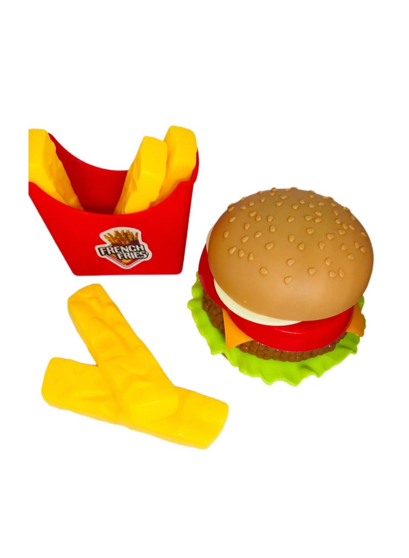 برغر لعبة بلاستيكي للأطفال للتظاهر بالطعام - Image 2