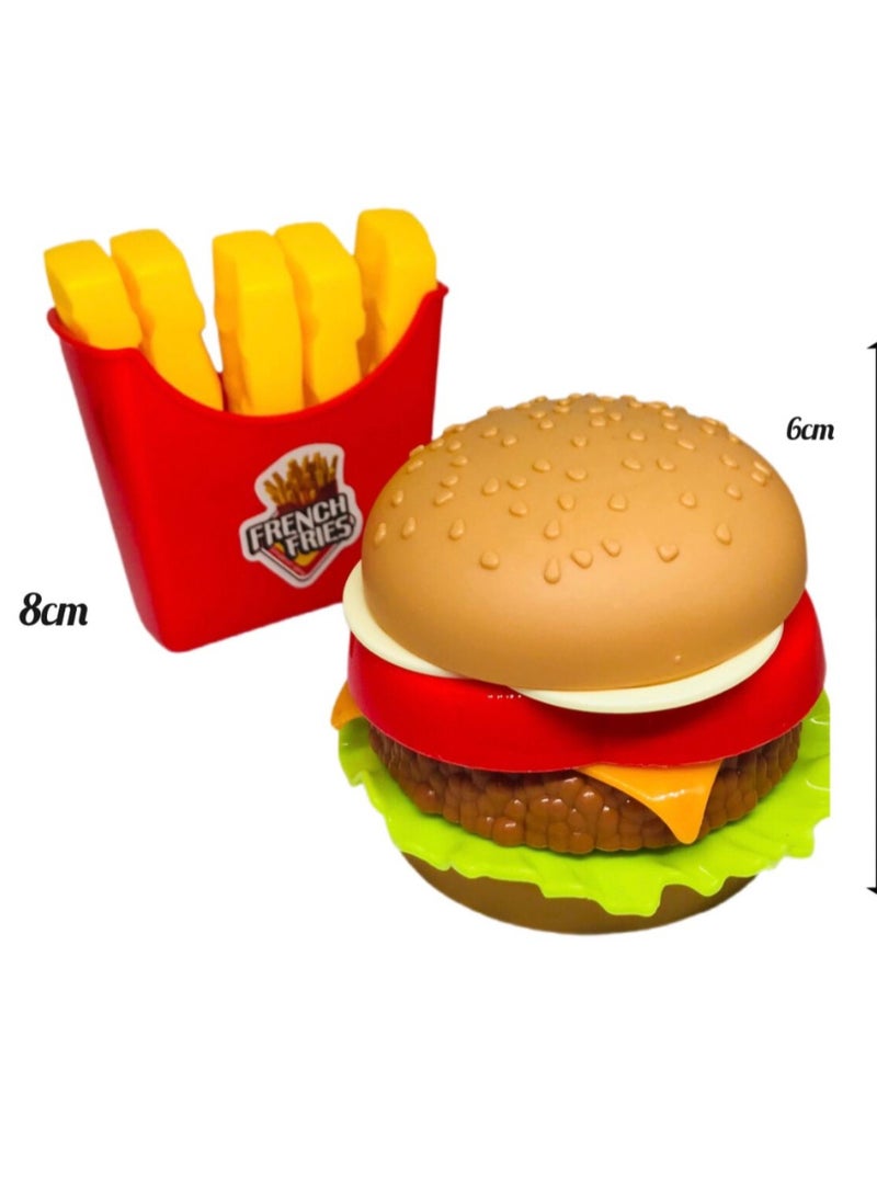 برغر لعبة بلاستيكي للأطفال للتظاهر بالطعام - Image 1