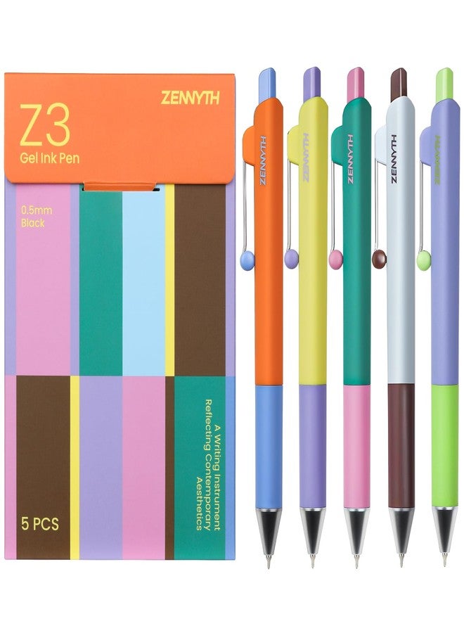 Ddaowanx Gel Pens,5Pcs Fine Point Smooth Writing Pens,0.5mm Black Ink for Journaling,Writing,Note Taking,Office School Supplies,Aesthetic Desk Accessories for Women - Image 1