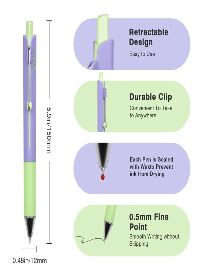 Ddaowanx Gel Pens,5Pcs Fine Point Smooth Writing Pens,0.5mm Black Ink for Journaling,Writing,Note Taking,Office School Supplies,Aesthetic Desk Accessories for Women - Image 2