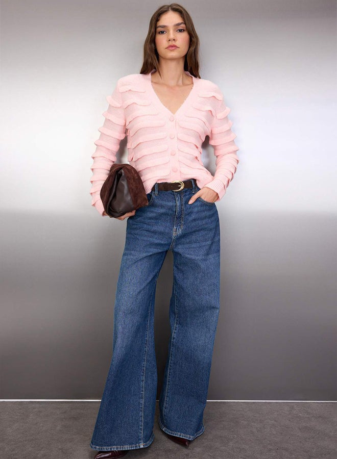 trendyol Powder Soft Textured VNeck Knitwear Cardigan - Image 2