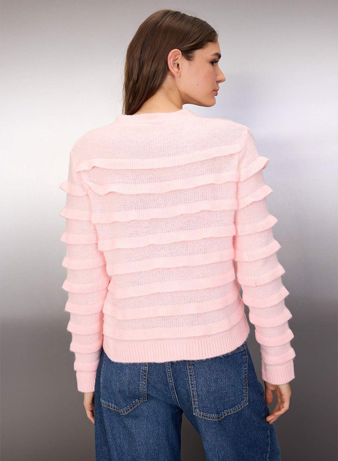 trendyol Powder Soft Textured VNeck Knitwear Cardigan - Image 4