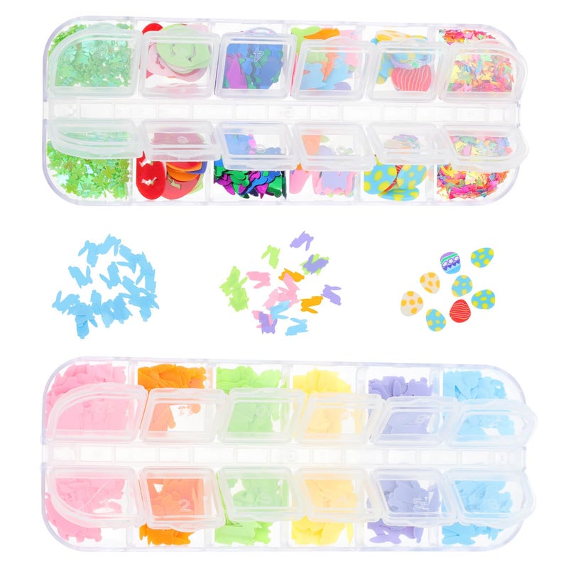 Easter Rabbit Confetti 2 Boxes Colorful Sparkling Table Decoration Party Supplies - Image 2