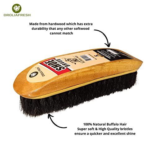 DroliaFresh Premium Shoe Brush for Leather Shoes - Black & Brown Cleaning Polish Kit, Boot Cleaner, Shine & Care with Horse Hair Soft Brushes, Pack of 2 - Image 3