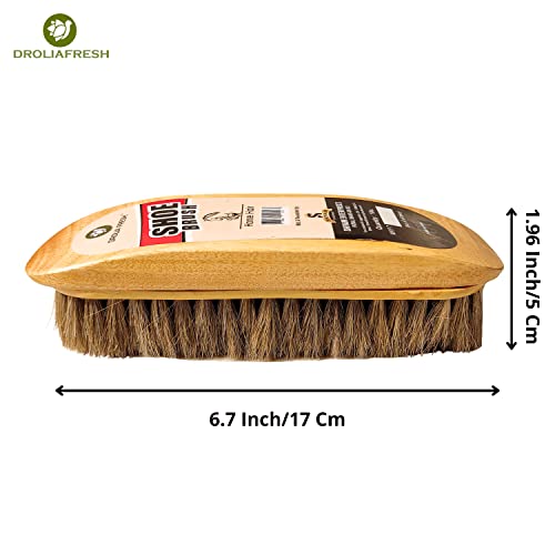 DroliaFresh Premium Shoe Brush for Leather Shoes - Black & Brown Cleaning Polish Kit, Boot Cleaner, Shine & Care with Horse Hair Soft Brushes, Pack of 2 - Image 4