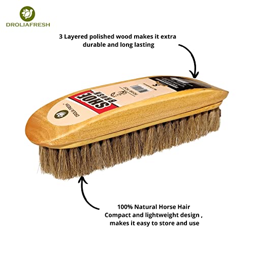 DroliaFresh Premium Shoe Brush for Leather Shoes - Black & Brown Cleaning Polish Kit, Boot Cleaner, Shine & Care with Horse Hair Soft Brushes, Pack of 2 - Image 2