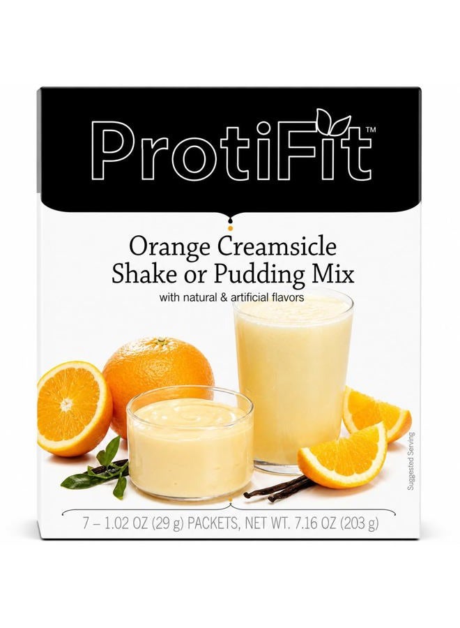 PROTIFIT - High Protein Pudding/Shake Mix, 15g Protein, Low Calorie, Low Fat, Low Carb, Aspartame Free, Idea Protein Compatible, Meal Replacement, 7 Servings Per Box (Orange Creamsicle) - Image 1