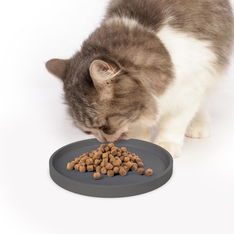 Arespark Pet Silicone Food Mat, Set of 2 Nonslip Waterproof Feeding Bowl Mat with Raised Edges for Food and Water Prevent Spills, Round Eating Tray for Dog Cat Puppy Kitten, 6'' x 6'' - Image 4