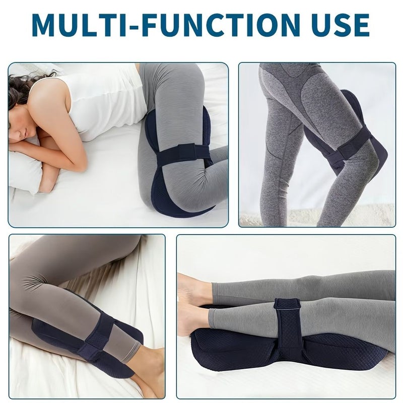 Ergonomic Leg Pillow For Side Sleepers Black Portable Machine Washable Soft 3D Fiber Filling Comfortably Relieves Knee And Joint Pain - Image 5