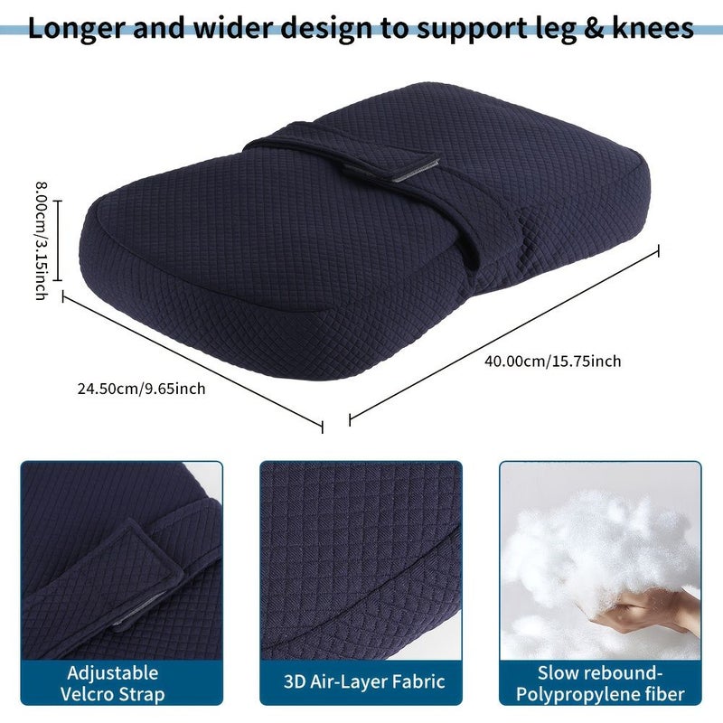 Ergonomic Leg Pillow For Side Sleepers Black Portable Machine Washable Soft 3D Fiber Filling Comfortably Relieves Knee And Joint Pain - Image 3