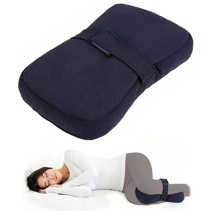 Ergonomic Leg Pillow For Side Sleepers Black Portable Machine Washable Soft 3D Fiber Filling Comfortably Relieves Knee And Joint Pain - Image 1