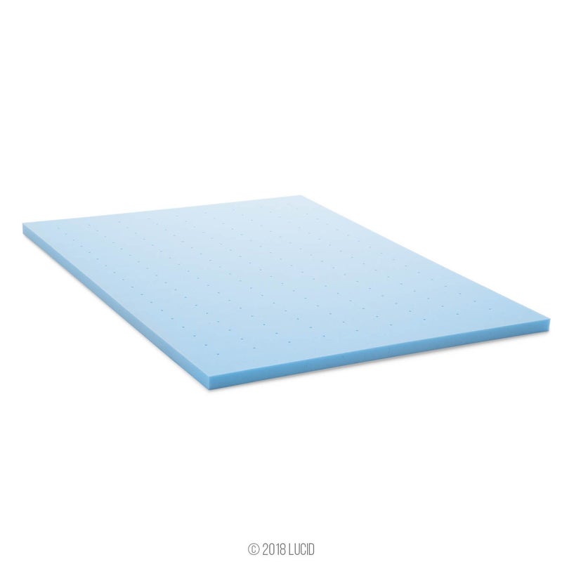 Lucid 2 Inch Memory Foam Mattress Topper, Queen Size â€“ Cooling Gel Bed Topper â€“ Pressure-Relieving Plush Feel â€“ Ventilated Breathable Design â€“ CertiPur Certified - Dorm Essentials - Image 4