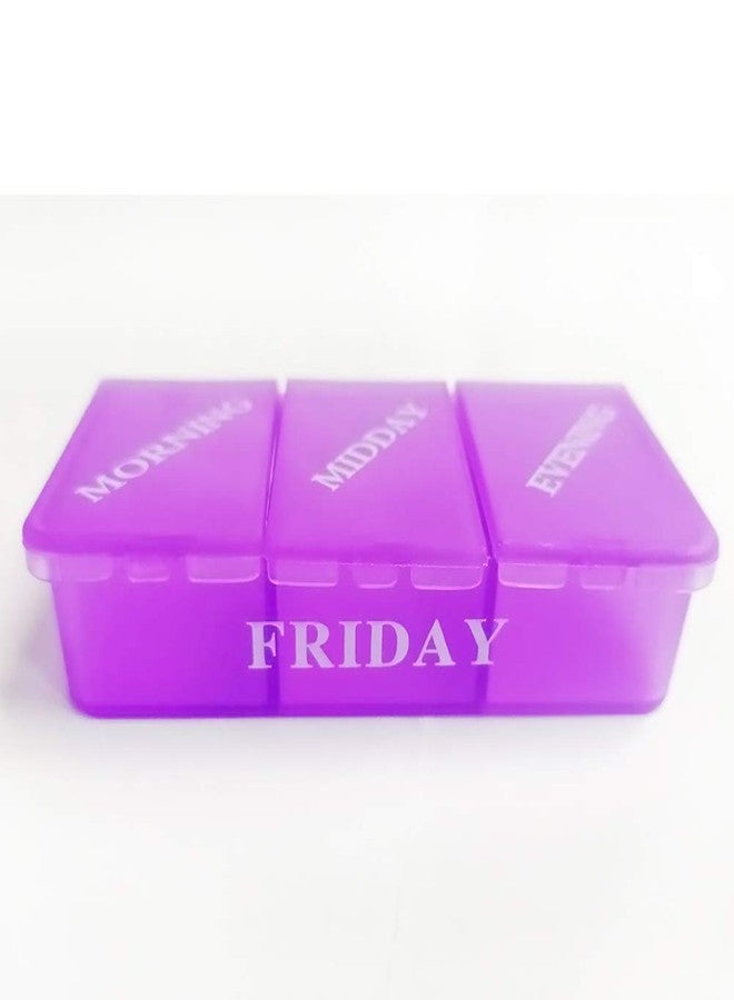 VINI Medicine Organizer with 7 Small Pill Organizers 3 Times a Day Large Stackable Pill Dispenser for Supplement Vitamin Pills (Green+Orange) - Image 2