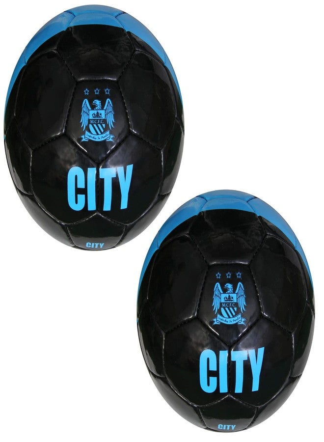 WIKIGO Premium Man City Black Football Pack of 2 | Water Resistant | Football for Training & Match Practice Outdoor Soccer Ball Size-5 | Black - Image 2