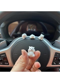 HY Cute Car Rearview Mirror Accessories for Car Polar Bear Interior Decoration Dashboard Car Ornament Funny Gifts for Cute Car Mirror Interior Decors (4 Pcs)  - Image 4