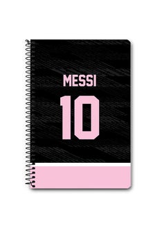 Stylizedd Designer A5 Spiral Notebook Memo Notepad Journal -  Football Player Name - Messi Jersey no 10 Design A
