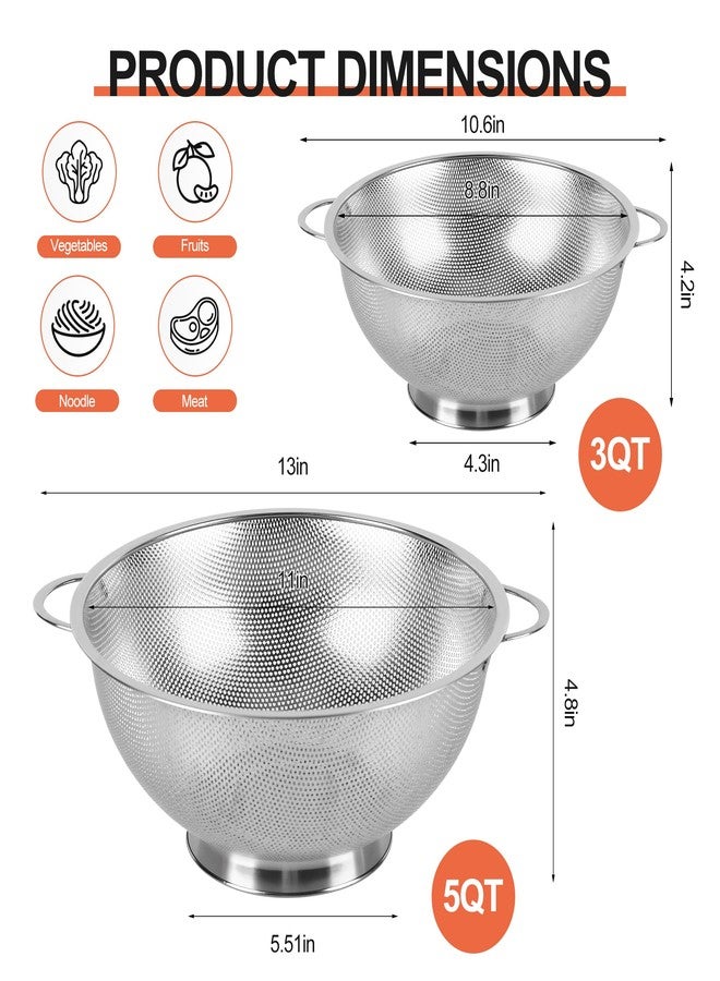 KAI SHUN Kaishun Colander Stainless Steel 3-Quart, Strainer for Kitchen Food, Dishwasher Safe - Image 2