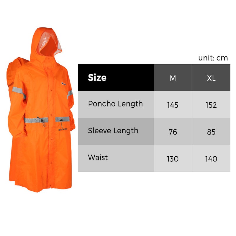 Hooded Rain Poncho for Adults High-visibility Reflective Waterproof Raincoat Jacket with Backpack Cover for Men Women Outdoor Rain Gear - Image 2