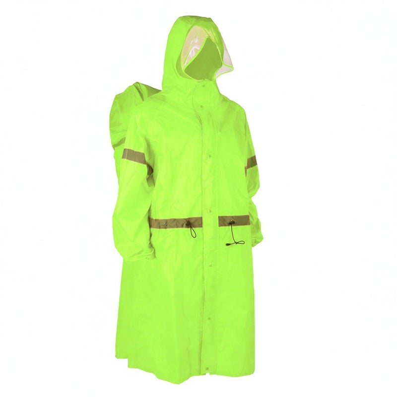 Hooded Rain Poncho for Adults High-visibility Reflective Waterproof Raincoat Jacket with Backpack Cover for Men Women Outdoor Rain Gear - Image 1