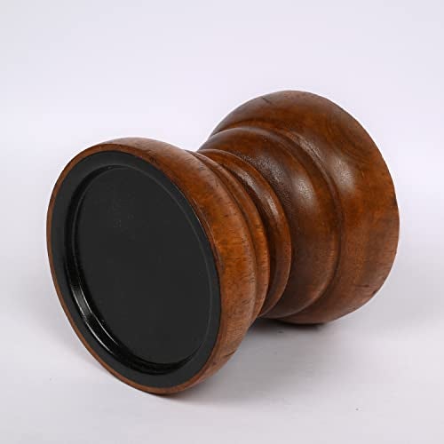 EDHAS Natural Mango Wood Candle Holder That Will Look Amazing in Your Home, Kitchen, Dining Room, or Bedroom (4" x 4" x 4”) - Image 2