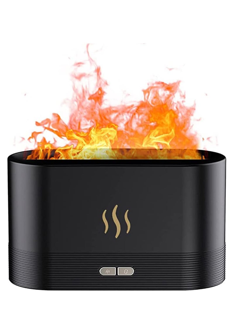 Essential Oil Diffuser, Simulation Flame Upgrade Mist Air Humidifier, 180ml Aromatherapy Diffuser, 2 Night Lights Brightness and Auto Shutdown  - Image 1